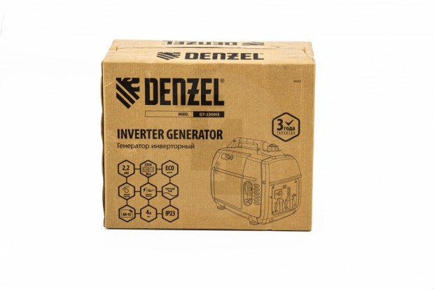 Генератор инверторный GT-2200iS, 2,2 кВт, 230 В, бак 4 л, закрытый корпус,  ручной старт// Denzel 94702