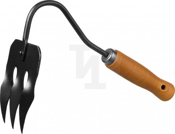 Грабли-рыхлитель "PROLine" 3-хзубые с деревянной ручкой, GRINDA 421514, 120х86х265мм 421514