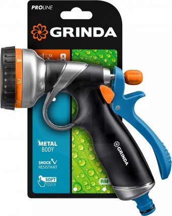 GRINDA PROLine RM-8, 8 режимов, курок сзади, пистолет поливочный металлический с TPR 8-427143_z02