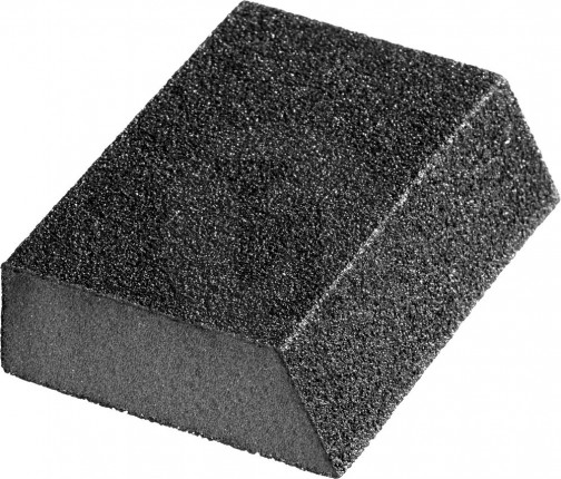 Губка шлифовальная STAYER "MASTER" угловая, зерно - оксид алюминия, Р120, 100 x 68 x 42 x 26 мм, средняя жесткость 3561-120