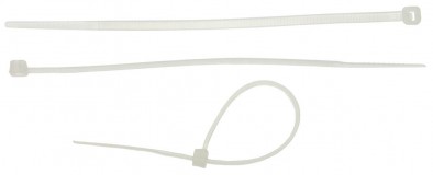 Кабельные стяжки белые КС-Б2, 2.5 х 100 мм, 50 шт, нейлоновые, ЗУБР Профессионал