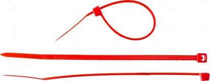 Кабельные стяжки красные КС-К1, 2.5 x 100 мм, 100 шт, нейлоновые, ЗУБР Профессионал