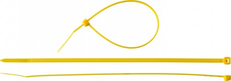 Кабельные стяжки желтые КС-Ж1, 2.5 x 100 мм, 100 шт, нейлоновые, ЗУБР Профессионал