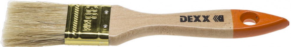 Кисть флейцевая DEXX, деревянная ручка, натуральная щетина, индивидуальная упаковка, 38мм