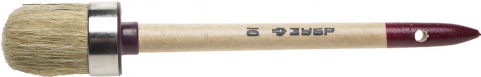 Кисть круглая ЗУБР "УНИВЕРСАЛ - МАСТЕР", светлая щетина, деревянная ручка, №10, 40мм