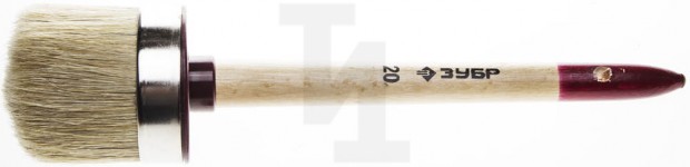 Кисть круглая ЗУБР "УНИВЕРСАЛ - МАСТЕР", светлая щетина, деревянная ручка, №2, 20мм 01501-20