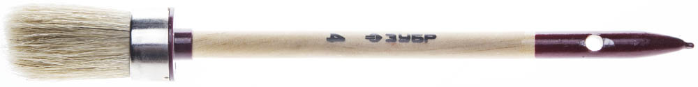 Кисть круглая ЗУБР "УНИВЕРСАЛ - МАСТЕР", светлая щетина, деревянная ручка, №4, 25мм