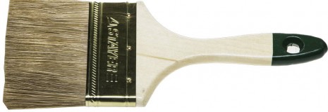 Кисть плоская STAYER "LASUR-STANDARD", смешанная (натуральная и искусственная) щетина, деревянная ручка, 100мм