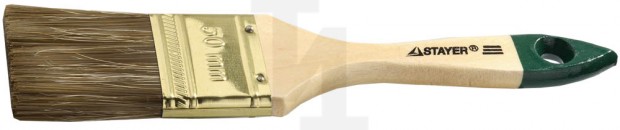 Кисть плоская STAYER "LASUR-STANDARD", смешанная (натуральная и искусственная) щетина, деревянная ручка, 50мм 01031-50