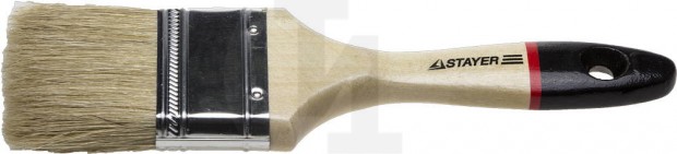 Кисть плоская STAYER "UNIVERSAL-EURO", светлая натуральная щетина, деревянная ручка, 75мм 0102-075