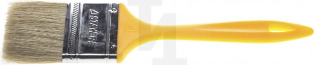 Кисть плоская STAYER "UNIVERSAL-MASTER", светлая натуральная щетина, пластмассовая ручка, 63мм 0107-63_z01