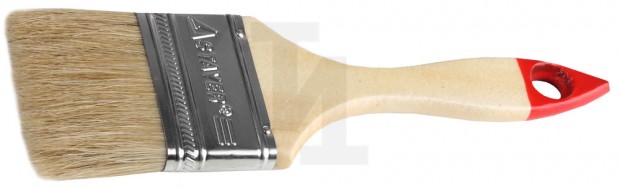 Кисть плоская STAYER "UNIVERSAL-STANDARD", светлая натуральная щетина, деревянная ручка, 63мм 0101-063