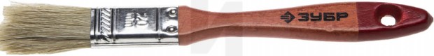 Кисть плоская ЗУБР "УНИВЕРСАЛ-МАСТЕР", натуральная щетина, деревянная ручка, 20мм 4-01003-020