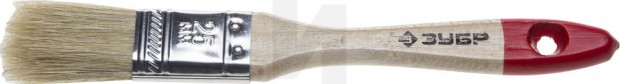 Кисть плоская ЗУБР "УНИВЕРСАЛ-СТАНДАРТ ", натуральная щетина, деревянная ручка, 25мм 4-01001-025