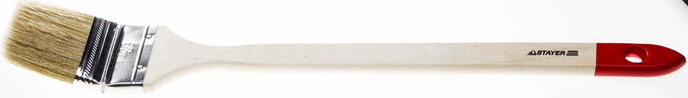 Кисть радиаторная STAYER "EURO", светлая натуральная щетина, деревянная ручка, 63мм