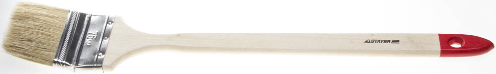 Кисть радиаторная STAYER "EURO", светлая натуральная щетина, деревянная ручка, 75мм