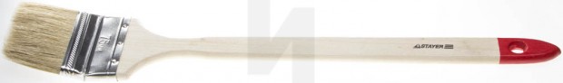 Кисть радиаторная STAYER "EURO", светлая натуральная щетина, деревянная ручка, 75мм 0111-75
