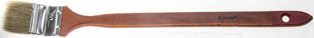 Кисть радиаторная угловая ЗУБР "УНИВЕРСАЛ-МАСТЕР", светлая натуральная щетина, деревянная ручка, 50мм