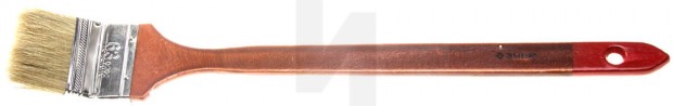 Кисть радиаторная угловая ЗУБР "УНИВЕРСАЛ-МАСТЕР", светлая натуральная щетина, деревянная ручка, 63мм 01041-063