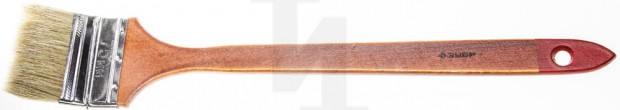 Кисть радиаторная угловая ЗУБР "УНИВЕРСАЛ-МАСТЕР", светлая натуральная щетина, деревянная ручка, 75мм 01041-075
