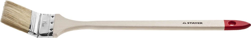 Кисть STAYER "MASTER" "Универсал" радиаторная для всех видов ЛКМ, светлая натуральная щетина, деревянная ручка, 3"/75мм