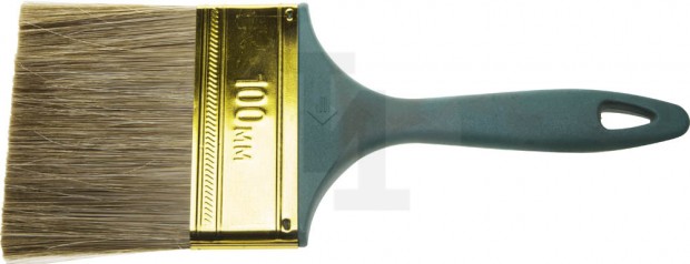 Кисть ЗУБР "КП-14" плоская, смешанная щетина, пластмассовая рукоятка, 100мм 4-01014-100