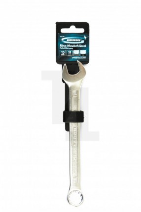 Ключ комбинированный 15 мм, CrV, холодный штамп Gross 15134
