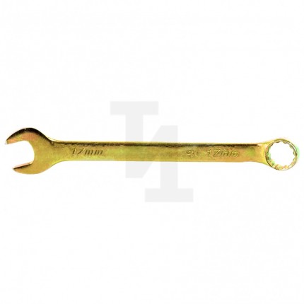 Ключ комбинированный, 17 мм, желтый цинк Сибртех 14982