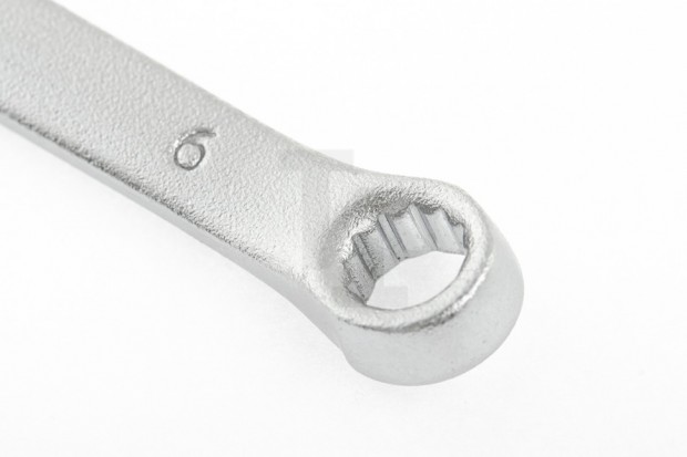 Ключ комбинированный, 6 мм, CrV, матовый хром Stels 15202