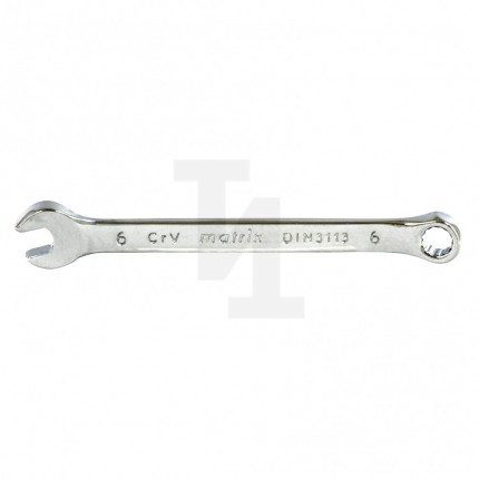 Ключ комбинированный, 6 мм, CrV, полированный хром Matrix 15150