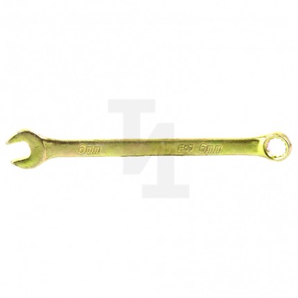 Ключ комбинированный, 6 мм, желтый цинк, Сибртех 14972
