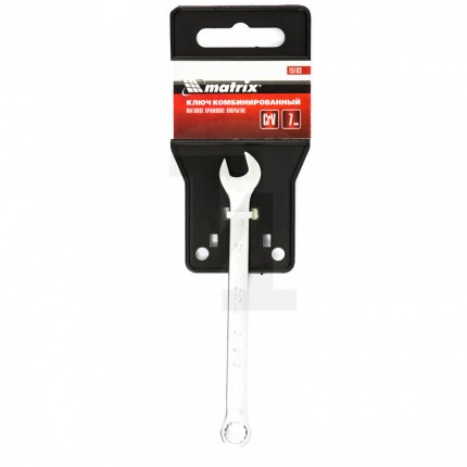 Ключ комбинированный, 7 мм, CrV, матовый хром Matrix 15103