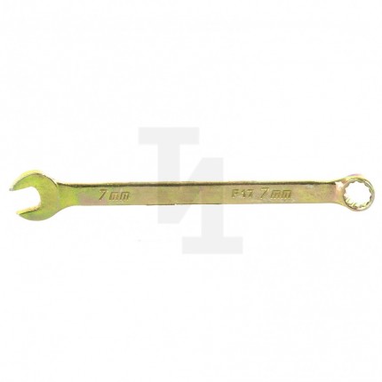 Ключ комбинированный, 7 мм, желтый цинк, Сибртех 14973