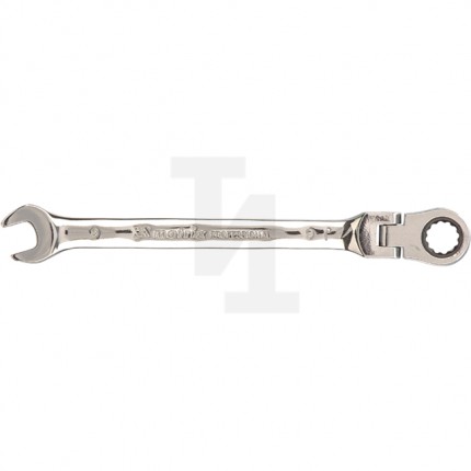 Ключ комбинированный трещоточный, 9 мм, CrV, шарнирный, зерк.хром Matrix 14826