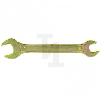 Ключ рожковый, 13 х 17 мм, желтый цинк, Сибртех 14307