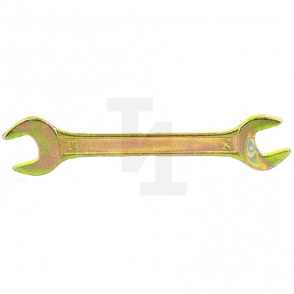 Ключ рожковый, 14 х 15 мм, желтый цинк, Сибртех 14308