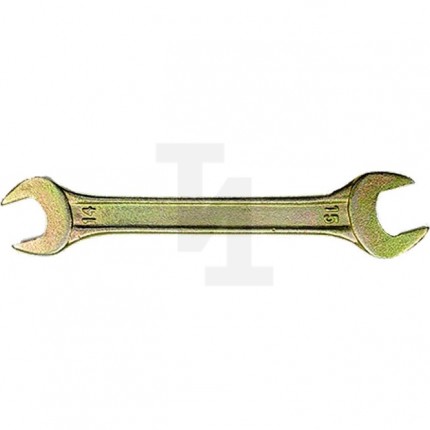 Ключ рожковый, 14 х 17 мм, желтый цинк, Сибртех 14309