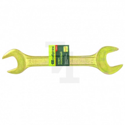 Ключ рожковый, 24 х 27 мм, желтый цинк, Сибртех 14314