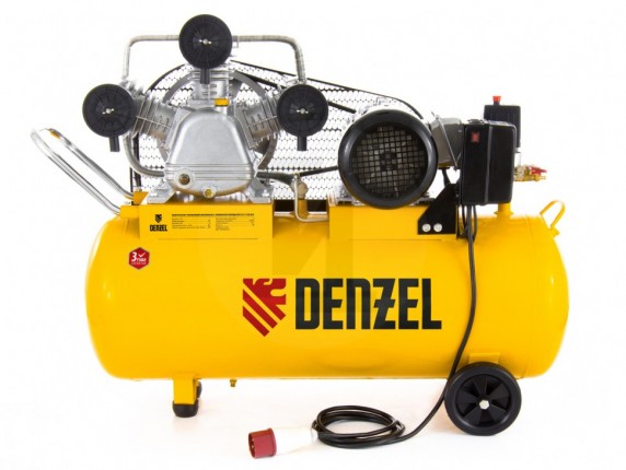Компрессор масляный PC 3/100-504, ременный, производительность 504 л/м, мощность 3 кВт Denzel 58098