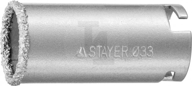 Коронка STAYER "PROFESSIONAL" кольцевая с карбидно-вольфрамовой крошкой, d=33мм 33345-33
