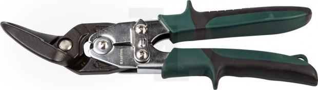 KRAFTOOL Ножницы по металлу BULLDOG проходные с двойной рычажной передачей, левые, губка с выносом, Cr-Mo, 260 мм 2325-L