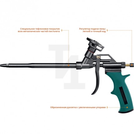 KRAFTOOL PANTHER профессиональный пистолет для монтажной пены с полным тефлоновым покрытием 06855_z02