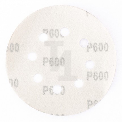 Круг абразивный на ворсовой подложке под "липучку", перфорированный, P 600, 125 мм, 5 шт Matrix 73817
