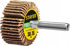 Круг шлифовальный STAYER лепестковый, на шпильке, P100, 30х15 мм