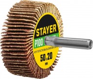 Круг шлифовальный STAYER лепестковый, на шпильке, P100, 50х20 мм