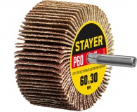 Круг шлифовальный STAYER лепестковый, на шпильке, P60, 60х30 мм