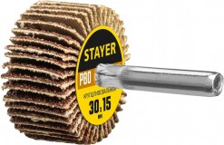 Круг шлифовальный STAYER лепестковый, на шпильке, P80, 30х15 мм