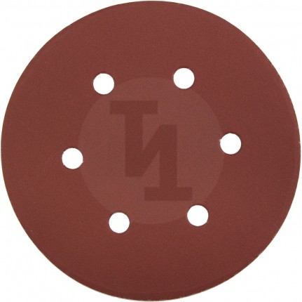 Круг шлифовальный ЗУБР "МАСТЕР" универсальный, из абразивной бумаги на велкро основе, 6 отверстий, Р320, 150мм, 5шт 35566-150-320