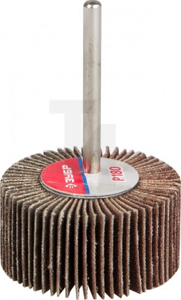 Круг шлифовальный ЗУБР "МАСТЕР" веерный лепестковый, на шпильке, тип КЛО, зерно-электрокорунд нормальный, P180, 15х30мм 36600-180