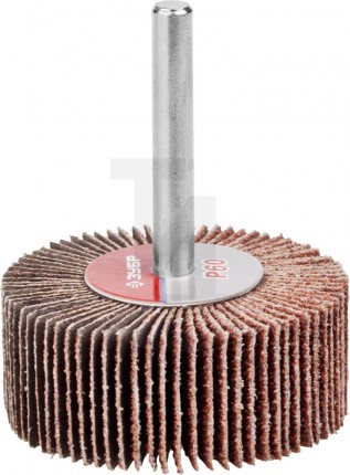 Круг шлифовальный ЗУБР "МАСТЕР" веерный лепестковый, на шпильке, тип КЛО, зерно-электрокорунд нормальный, P60, 20х50мм 36601-060